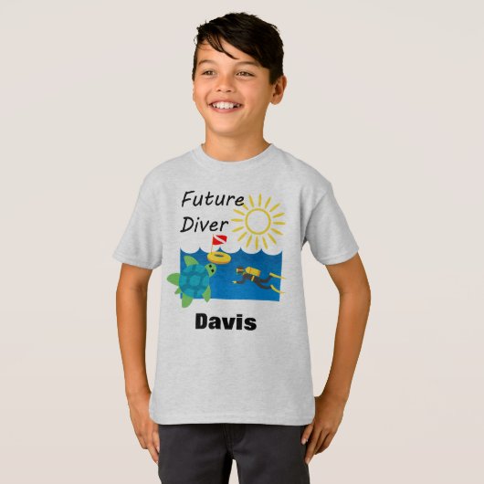 Toekomstig duikontwerp - Kinderen Basic T-Shirt (Voorkant volledig)