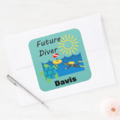 Toekomstig duikontwerp - Vierkante stickers (Envelop)