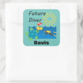 Toekomstig duikontwerp - Vierkante stickers (Tas)