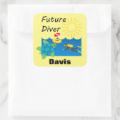 Toekomstig duikontwerp - Vierkante stickers (Tas)