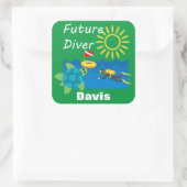 Toekomstig duikontwerp - Vierkante stickers (Tas)