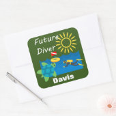 Toekomstig duikontwerp - Vierkante stickers (Envelop)