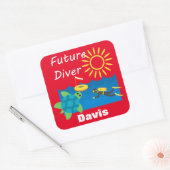 Toekomstig duikontwerp - Vierkante stickers (Envelop)