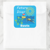 Toekomstig duikontwerp - Vierkante stickers (Tas)