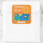 Toekomstig duikontwerp - Vierkante stickers (Tas)