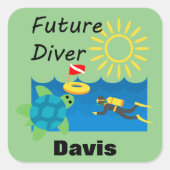 Toekomstig duikontwerp - Vierkante stickers (Voorkant)