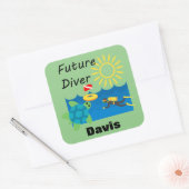 Toekomstig duikontwerp - Vierkante stickers (Envelop)
