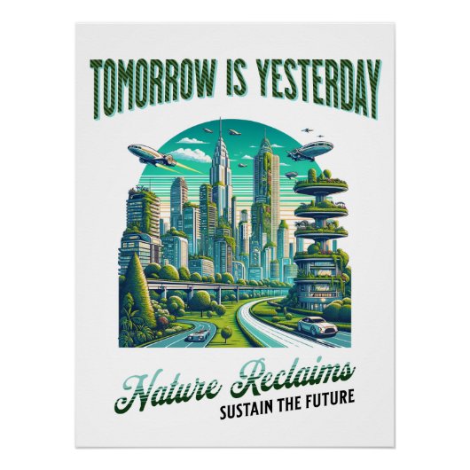 Toekomstig duurzaam stadsontwerp. perfect poster (Voorkant)