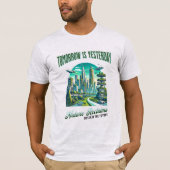 Toekomstig duurzaam stadsontwerp. t-shirt (Voorkant)