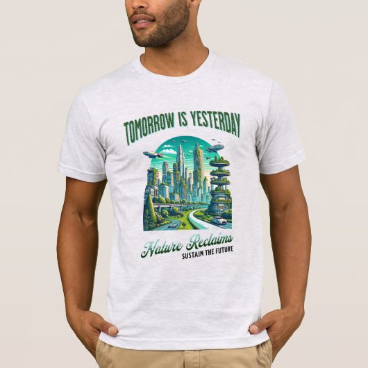Toekomstig duurzaam stadsontwerp. t-shirt (Voorkant)