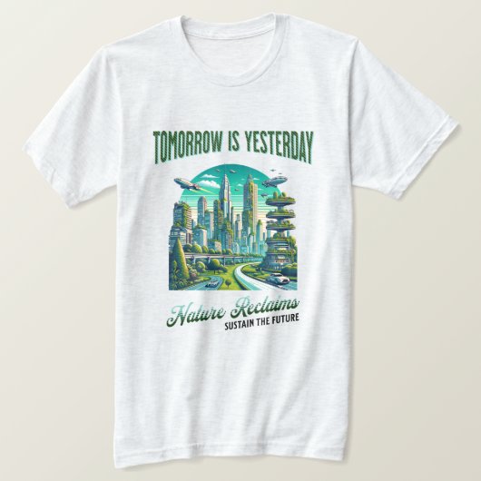 Toekomstig duurzaam stadsontwerp. t-shirt (Design voorkant)