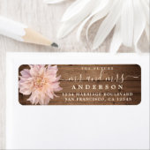 Toekomstig echtpaar Pink Dahlia Bloem Retouradres Etiket (Insitu)