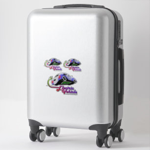 Toekomstig elektrisch voertuig   8"x 8"- Glanzend  Sticker