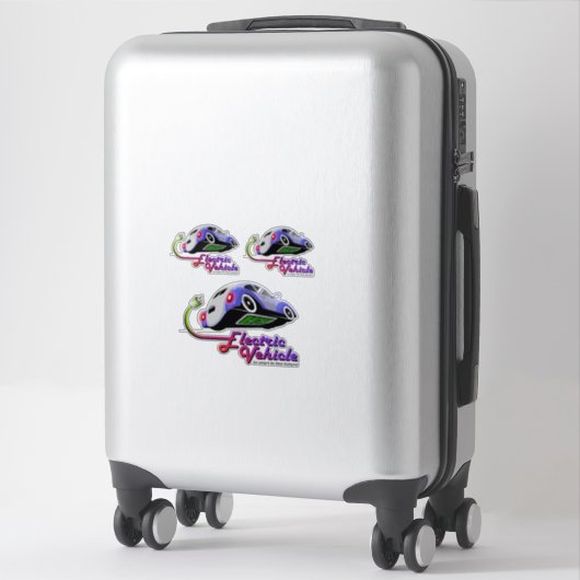 Toekomstig elektrisch voertuig | 8"x 8"- Glanzend  Sticker (Koffer)
