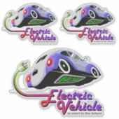 Toekomstig elektrisch voertuig | 8"x 8"- Glanzend  Sticker (Voorkant)