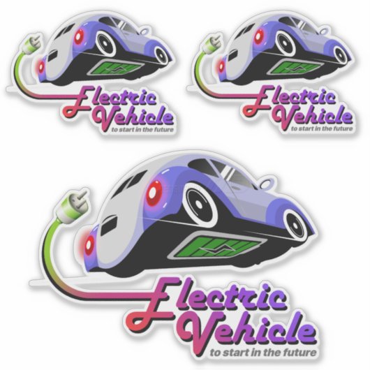 Toekomstig elektrisch voertuig | 8"x 8"- Glanzend  Sticker (Voorkant)