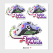 Toekomstig elektrisch voertuig | 8"x 8"- Glanzend  Sticker (Vel)