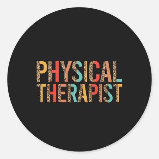 Toekomstig fysiotherapeut Leopard Pta St Ronde Sticker (Voorkant)