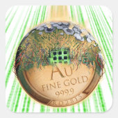 Toekomstig geld vierkante sticker (Voorkant)