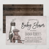 toekomstig Golfer Black Boy Golf Baby shower Kaart (Voorkant / Achterkant)
