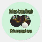 Toekomstig Kampioen Bowling op Gras Ronde Sticker (Voorkant)