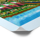 Toekomstig landschap met UFO's Poster (Hoek)