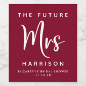 Toekomstig mevrouw gepersonaliseerd Bourgondië Vri Wijn Etiket (Enkel label)