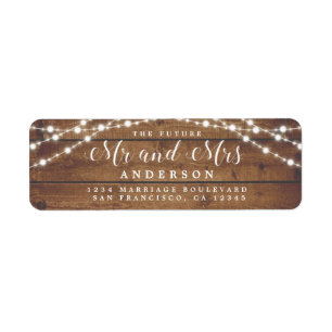 Toekomstig Mr Mevrouw Rustieke Lichten Trouw Retou Etiket