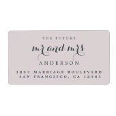 Toekomstig Mr Mrs Chic Script Huwelijks Retouradre Etiket (Voorkant)
