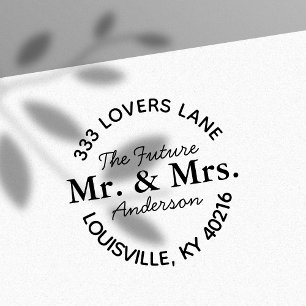 Toekomstig Mr & Mrs Verlovings Rond Retouradres Zelfinktende Stempel