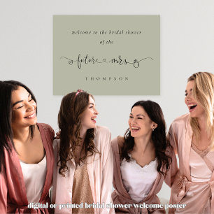 Toekomstig Mrs Arty Script Sage Welkom Vrijgezelle Poster