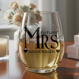 Toekomstig Mrs. Fiance Engagement Party Vrijgezell Wijnglas Zonder Voet