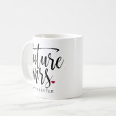 Toekomstig Mrs Modern geborsteld Zwart script Koffiemok (Voorkant links)