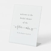 Toekomstig Mrs Name Script Welkom bij Vrijgezellen Reclamebord Met Voetstuk (Voorkant)