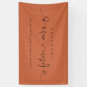 Toekomstig Mrs Ring Hearts Terracotta Vrijgezellen Spandoek (Verticaal)
