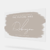 TOEKOMSTIG MRS Vrijgezellenfeest Welkom Paint Beig Acryl Bord (Hoek)