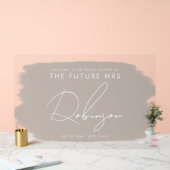 TOEKOMSTIG MRS Vrijgezellenfeest Welkom Paint Beig Acryl Bord (Huwelijk)