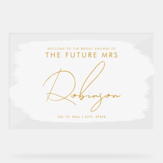 TOEKOMSTIG MRS Vrijgezellenfeest Welkom Paint Whit Acryl Bord (Voorkant)