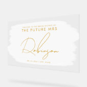 TOEKOMSTIG MRS Vrijgezellenfeest Welkom Paint Whit Acryl Bord (Hoek)