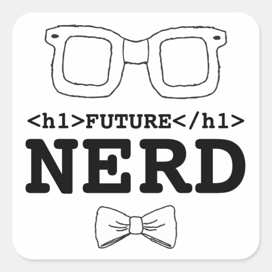 Toekomstig ontwerp van Nerd Clipart Nerd Glassen Vierkante Sticker (Voorkant)