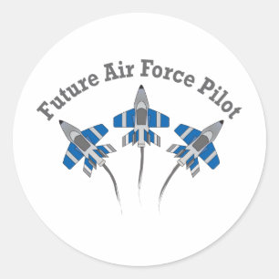Toekomstig piloot bij de luchtmacht ronde sticker