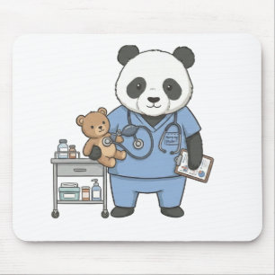 Toekomstig RN Panda: Schattige Geneeskunde Student Muismat
