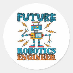 Toekomstig robotica-ingenieur ronde sticker