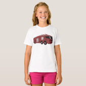 Toekomstig rood sciencefiction-commando voertuig t-shirt (Voorkant volledig)