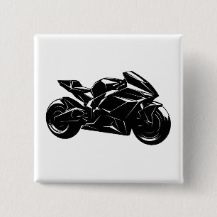 Toekomstig sportmotorfietsontwerp vierkante button 5,1 cm