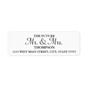 Toekomstig terugzendlabel voor bruid- en bruinwedd etiket