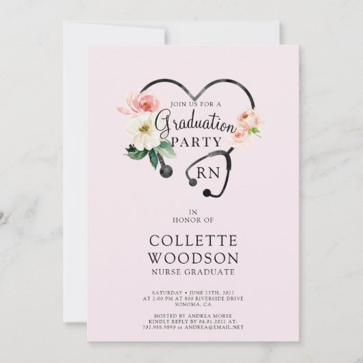 Toekomstig Verpleegkundige Afstuderen Bloemen Stet Kaart (Voorkant)