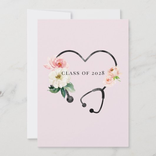 Toekomstig Verpleegkundige Afstuderen Bloemen Stet Kaart (Achterkant)