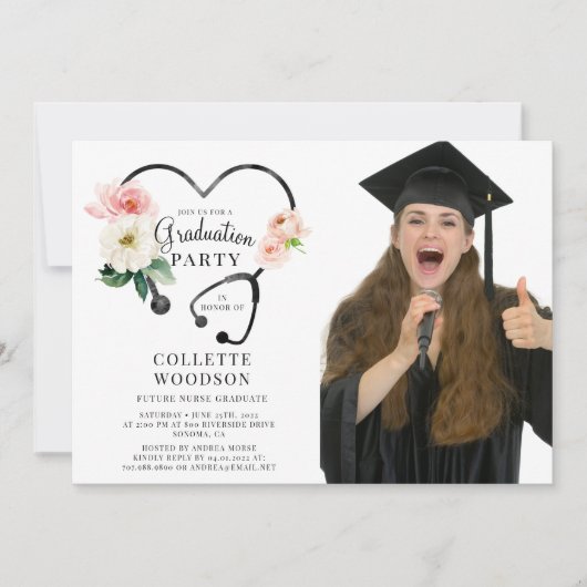 Toekomstig Verpleegkundige Afstuderen Fotofeestje Kaart (Voorkant)