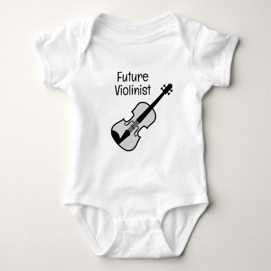 Toekomstig violist schattig baby bodysuit ontwerp (Voorkant)